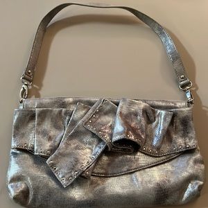 Nine West Shiny Silver Shoulder Purse